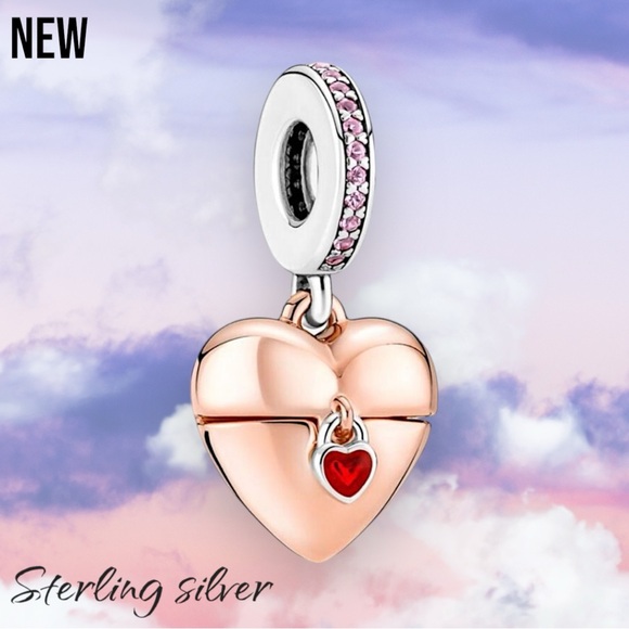 Reveal Your Love Heart Locket Pendant .925 Sterling Silver Gold Pendant Charm - Picture 4 of 7